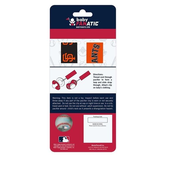 San Francisco Giants Pacifier Clips Baby Fanatic- 2 Pack - Picture 2 of 4